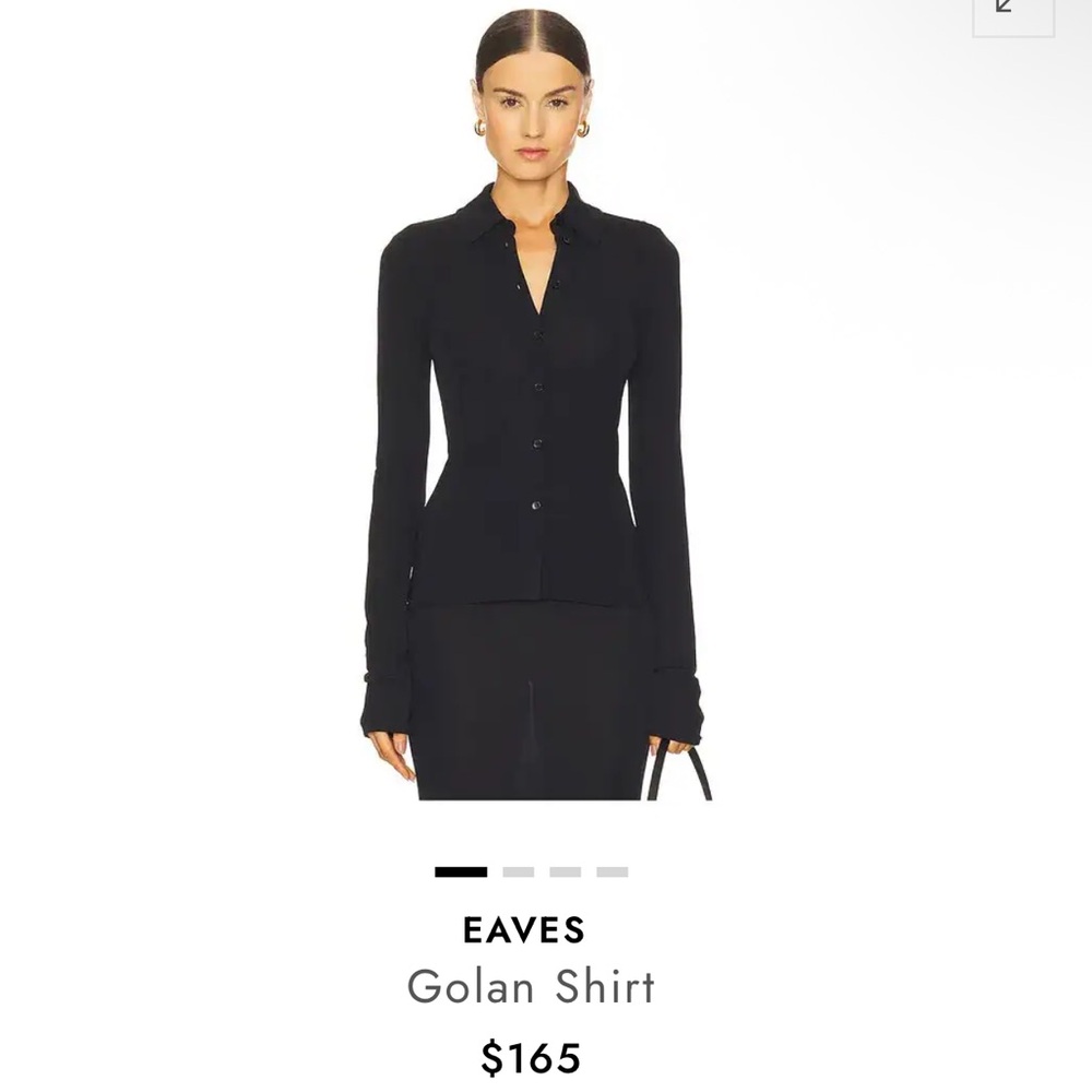 Revolve Eaves Black Golan button up Shirt NIP XS